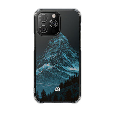 Glacial Alpine Peak · Clear Impact Magnetic Phone Case for iPhone · Blue