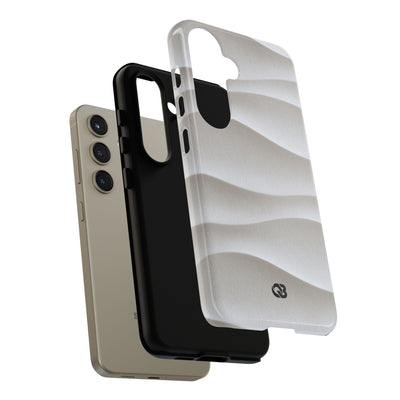 White Tough Phone Case for Samsung - Arctic Flow Ridges