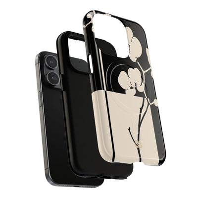Beige Tough 2.0 Magsafe Phone Case for iPhone - Nocturnal Orchid Frame