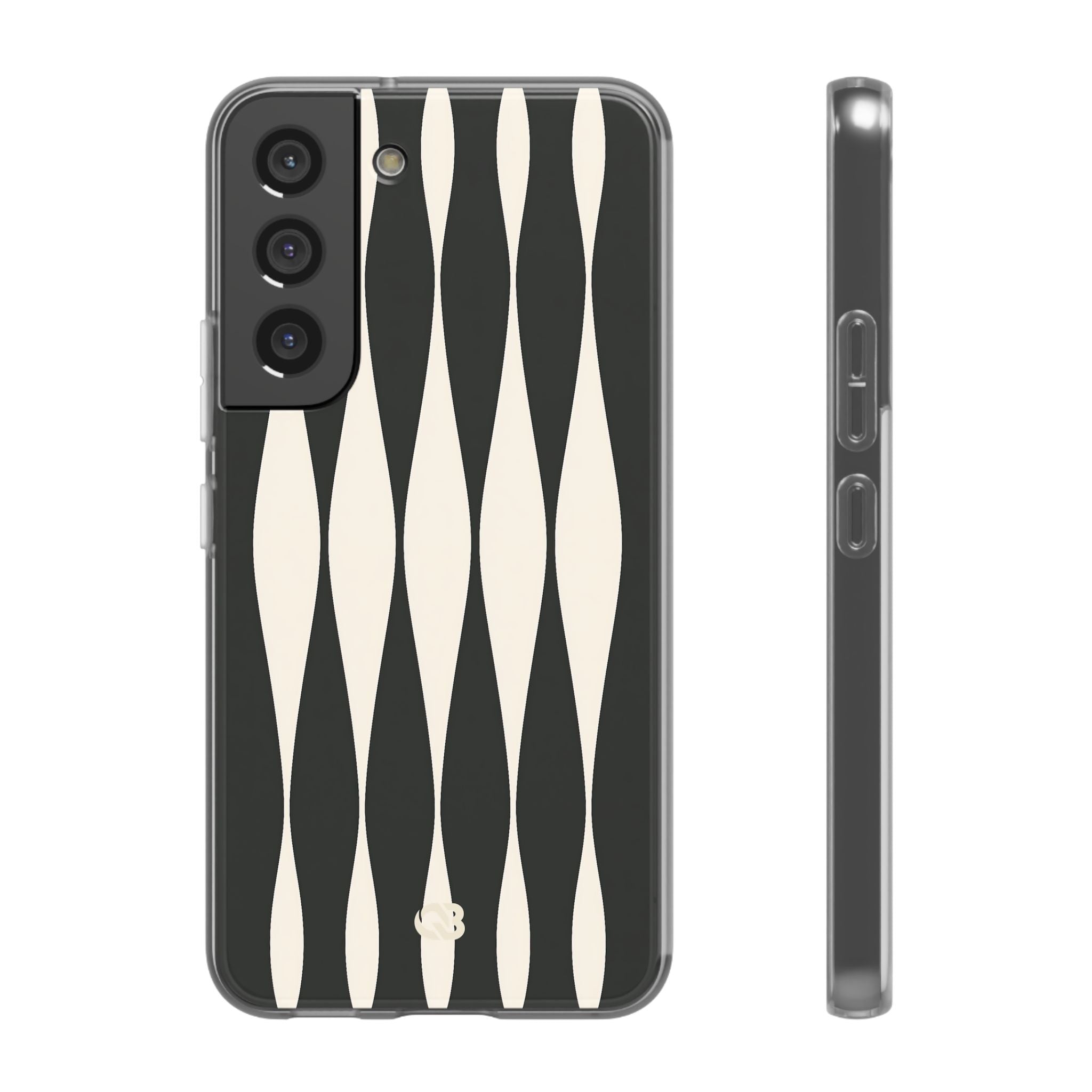 Black Lite Phone Case for Samsung - Ivory Spindle Grid