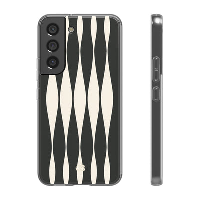 Black Lite Phone Case for Samsung - Ivory Spindle Grid