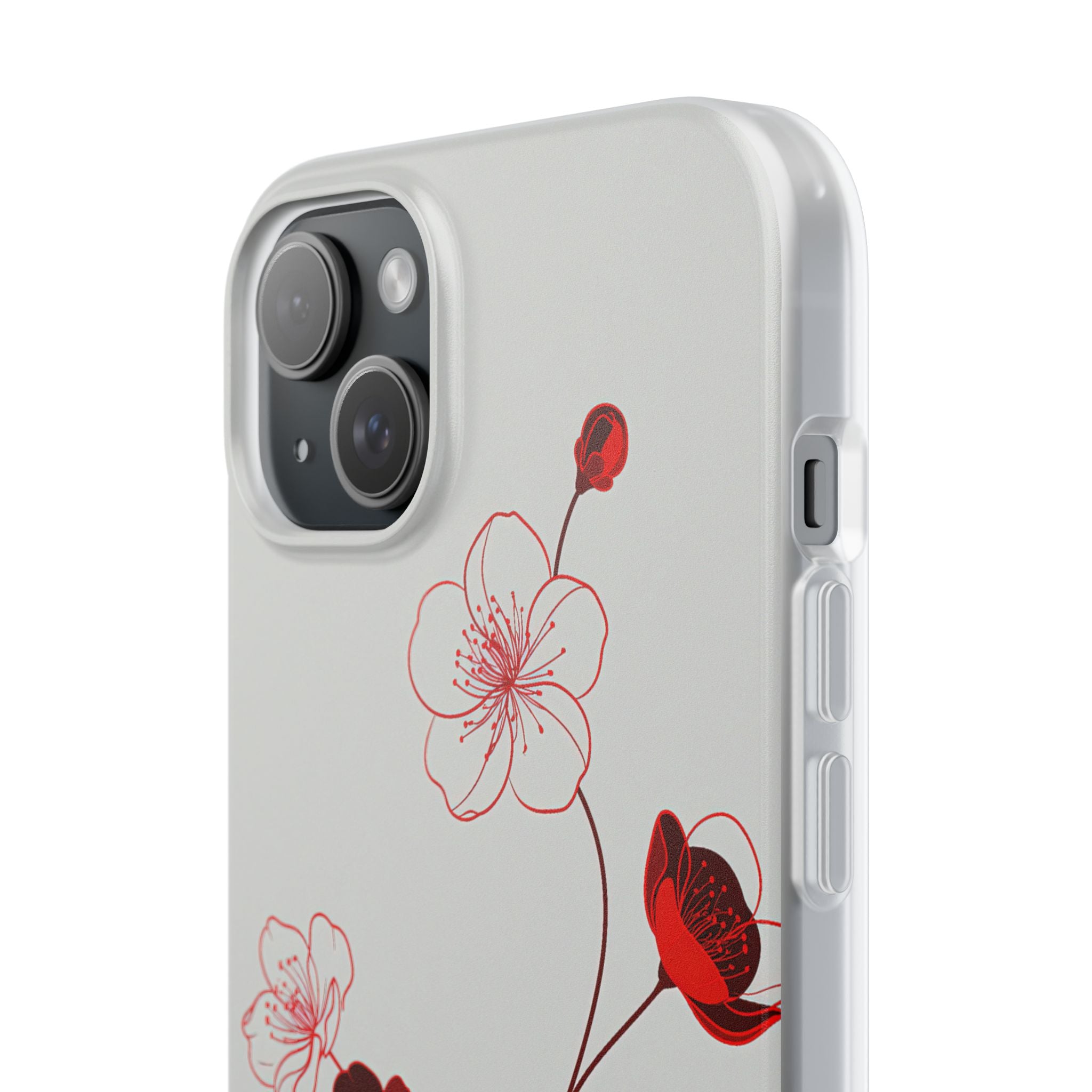Red Lite Phone Case for iPhone - Kyoto Ember Bloom