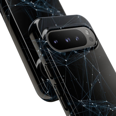 Black Tough Phone Case for Google Pixel - Arctic Neural Mesh