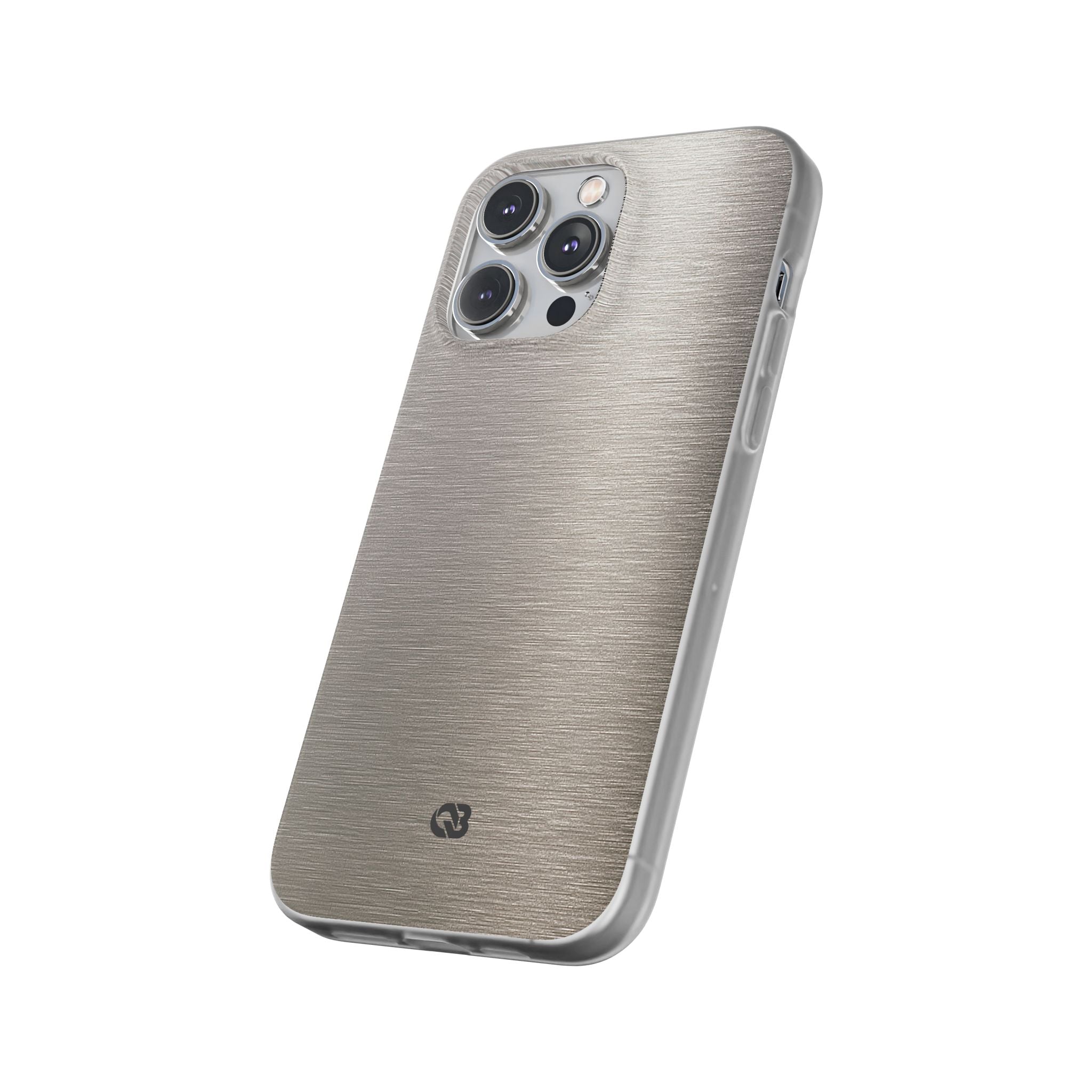 Grey Lite Phone Case for iPhone - Brushed Nickel Linen