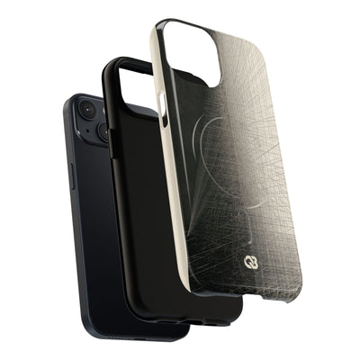 Beige Tough 2.0 Magsafe Phone Case for iPhone - Brutalist Graphite Grid