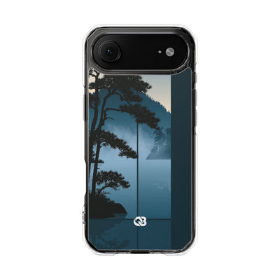Misty Pine Horizon · Clear Impact Magnetic Phone Case for iPhone ·  Teal