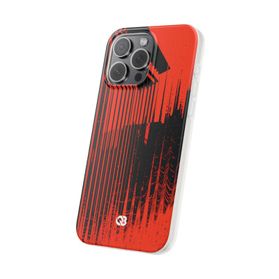 Red Lite Phone Case for iPhone - Crimson Brutalist Distortion