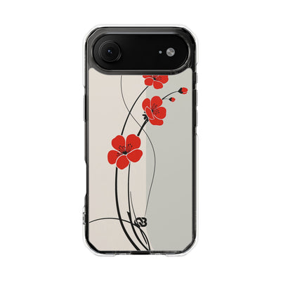 Beige Impact MagSafe Phone Case for iPhone - Scarlet Ink Petals