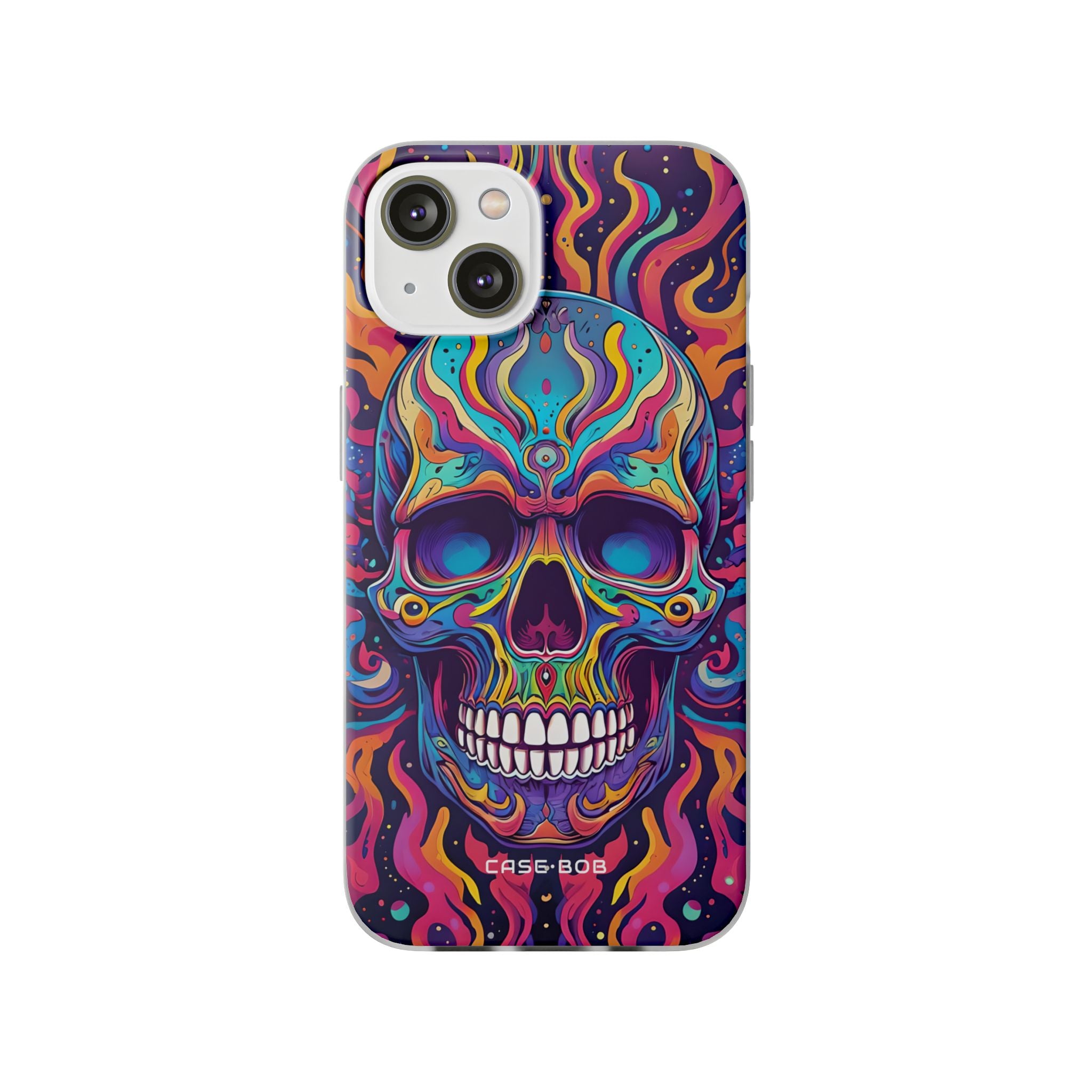 Flaming Skull iPhone 14 Cover - Blød