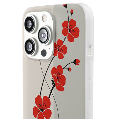 Scarlet Bloom Minimal · Lite Phone Case for iPhone ·  Red