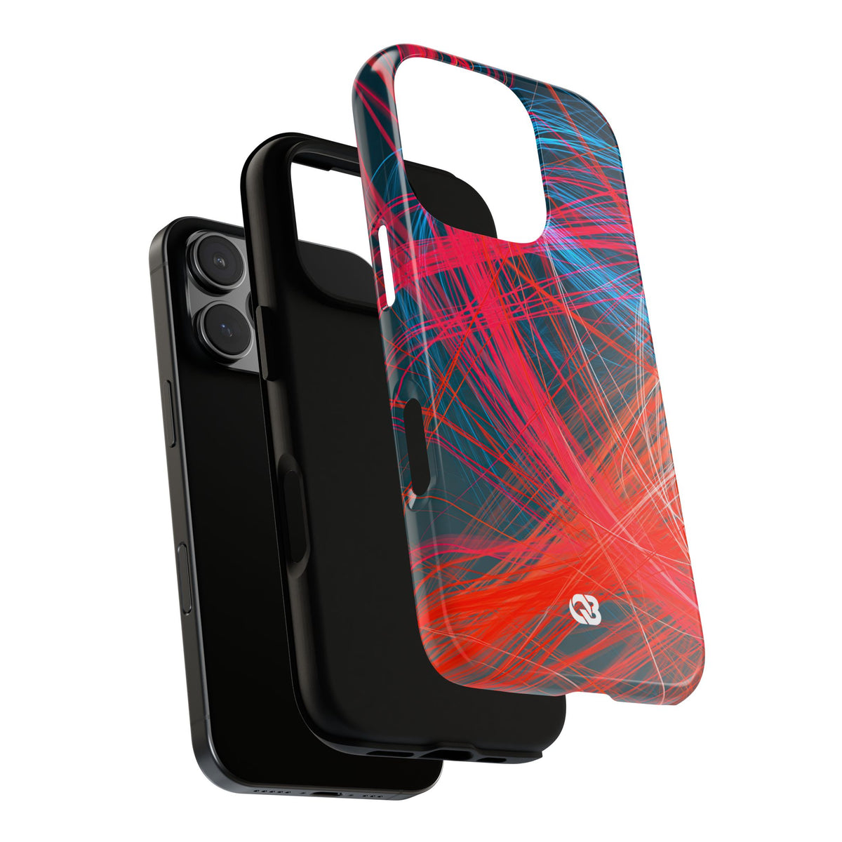 Neon Fiber Stream · Tough Phone Case for iPhone · Red