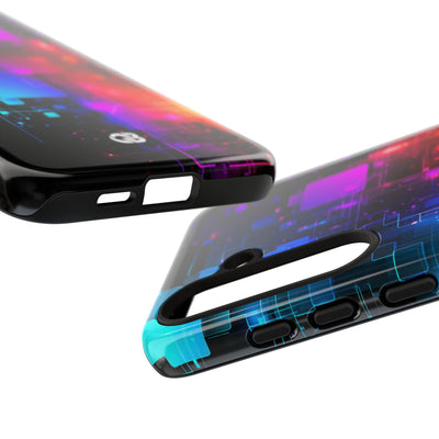 Spectral Circuit Grid · Tough Phone Case for Samsung · Black