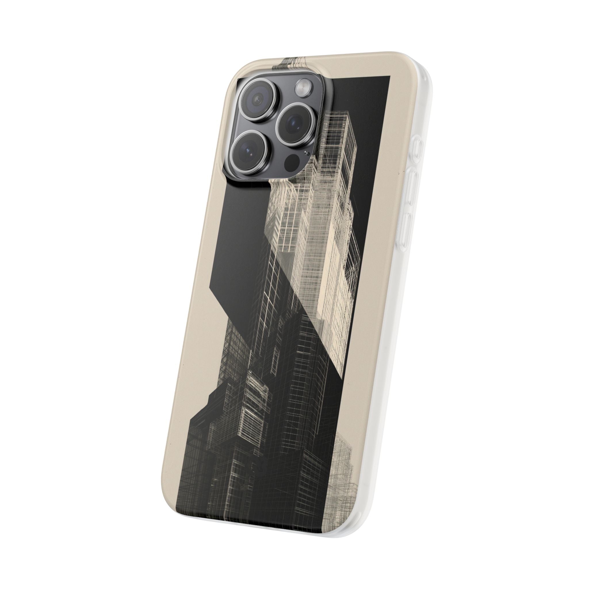Beige Lite Phone Case for iPhone - Monolith Urban Grid