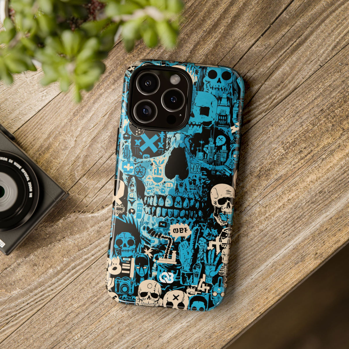 Electric Skull Graffiti · Tough Phone Case for iPhone · Blue