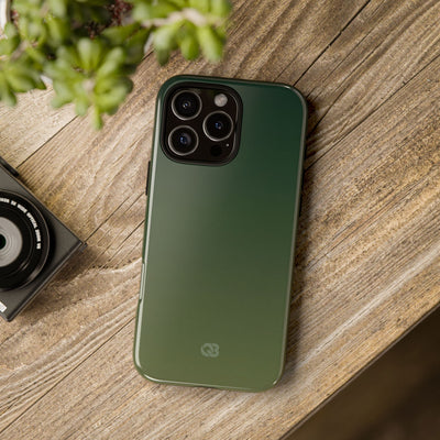 Green Tough Phone Case for iPhone - Shadow Moss Grain