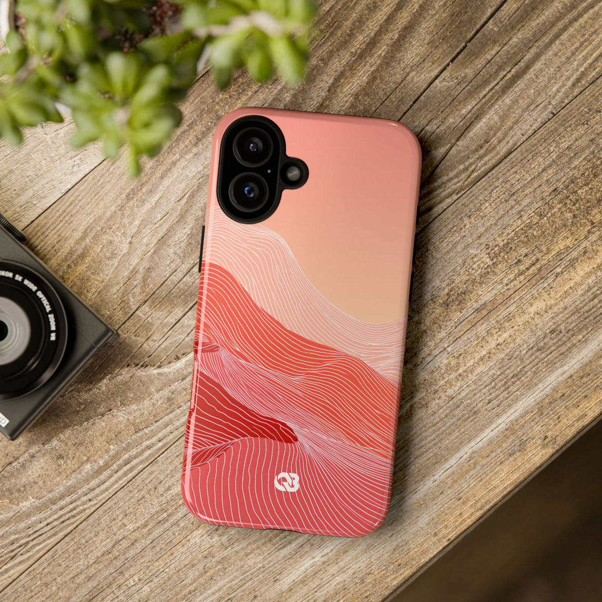Coral Ridge Contours · Tough Phone Case for iPhone · Red