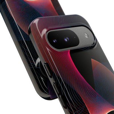 Black Tough Phone Case for Google Pixel - Cobalt Crimson Flux