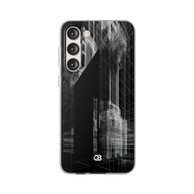 Black Lite Phone Case for Samsung - Ghost Urban Wireframe