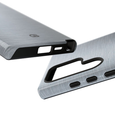 Silver Tough Phone Case for Samsung - Satin Chrome Grain