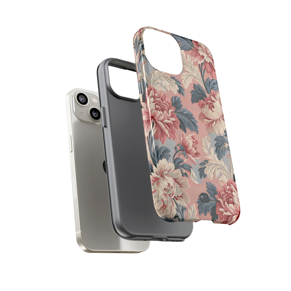 Blush Peony Jacquard · Tough Phone Case for iPhone · Pink