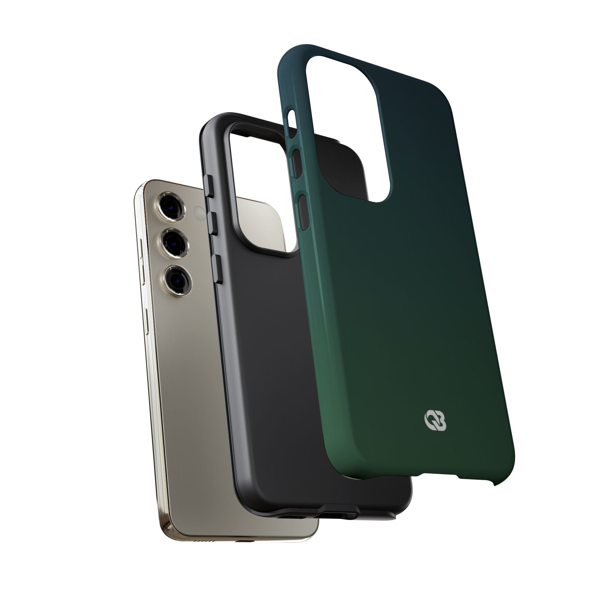 Green Tough Phone Case for Samsung - Midnight Pine Horizon