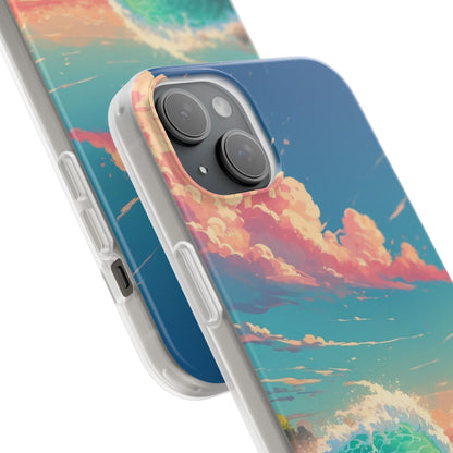 Turquoise Curl iPhone 15 Plus Case - Soft