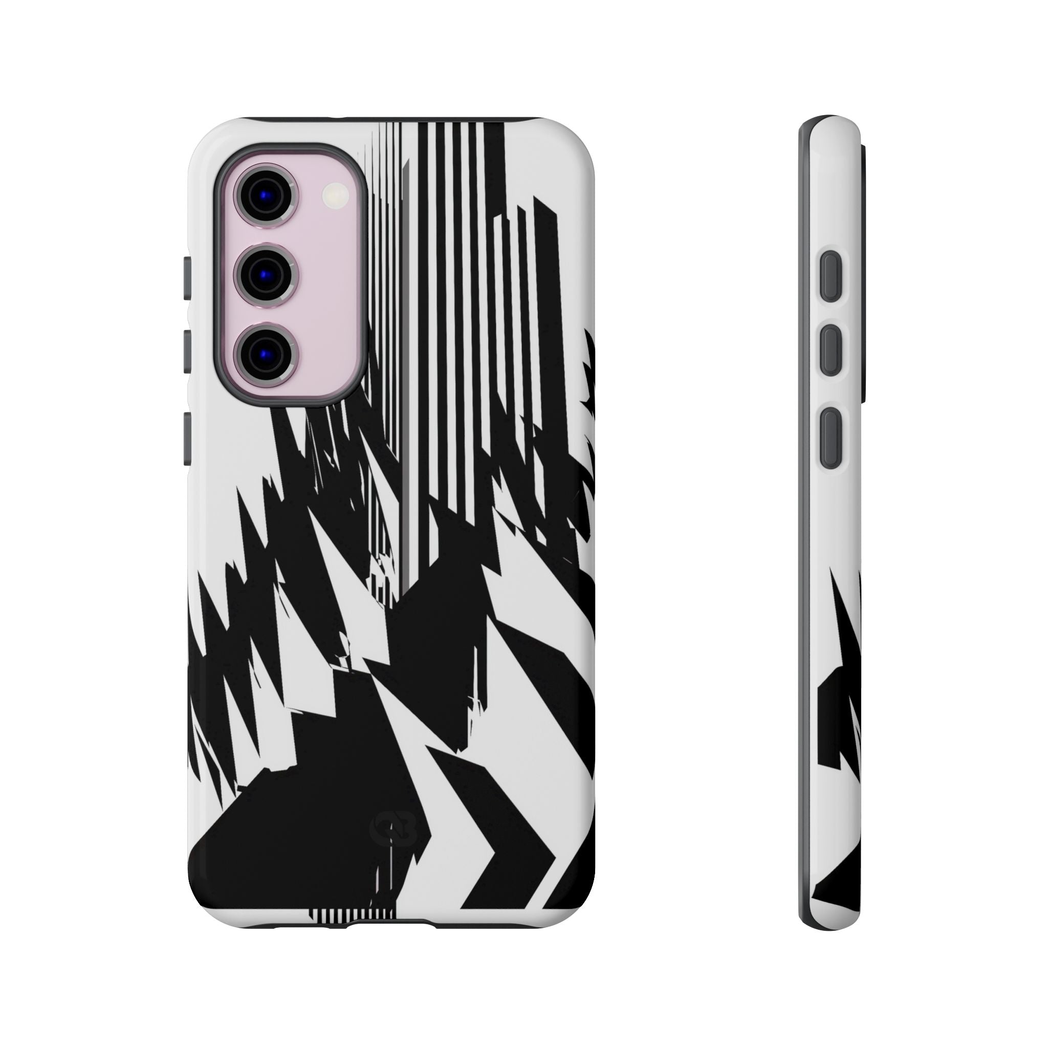 White Tough Phone Case for Samsung - Shattered Vector Spire