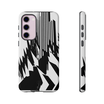 White Tough Phone Case for Samsung - Shattered Vector Spire