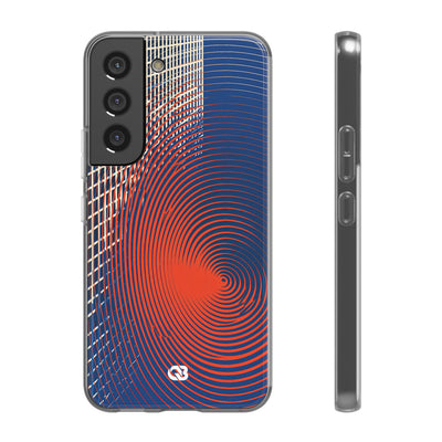 Blue Lite Phone Case for Samsung - Orange Orbit Grid