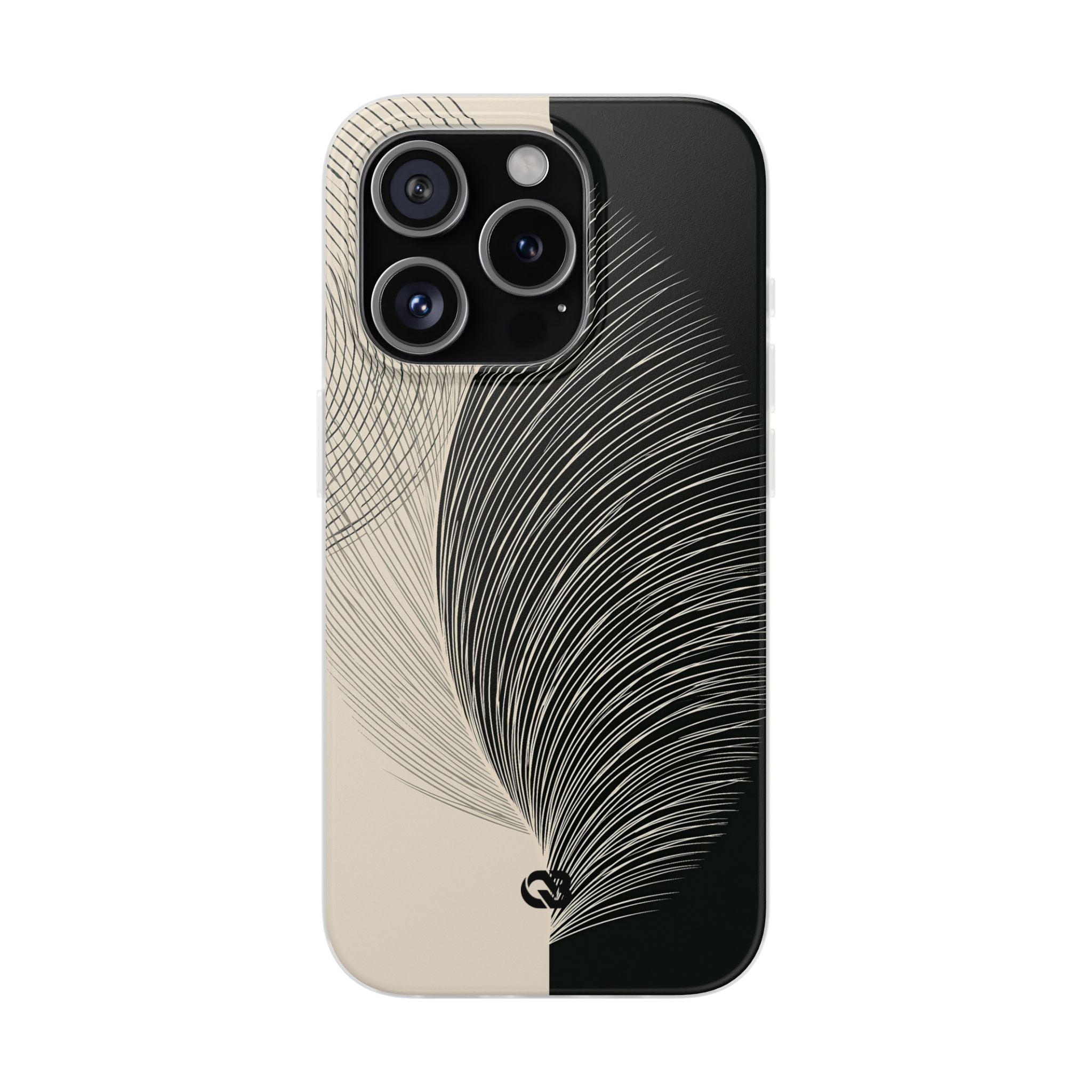 Beige Lite Phone Case for iPhone - Obsidian Cream Plume