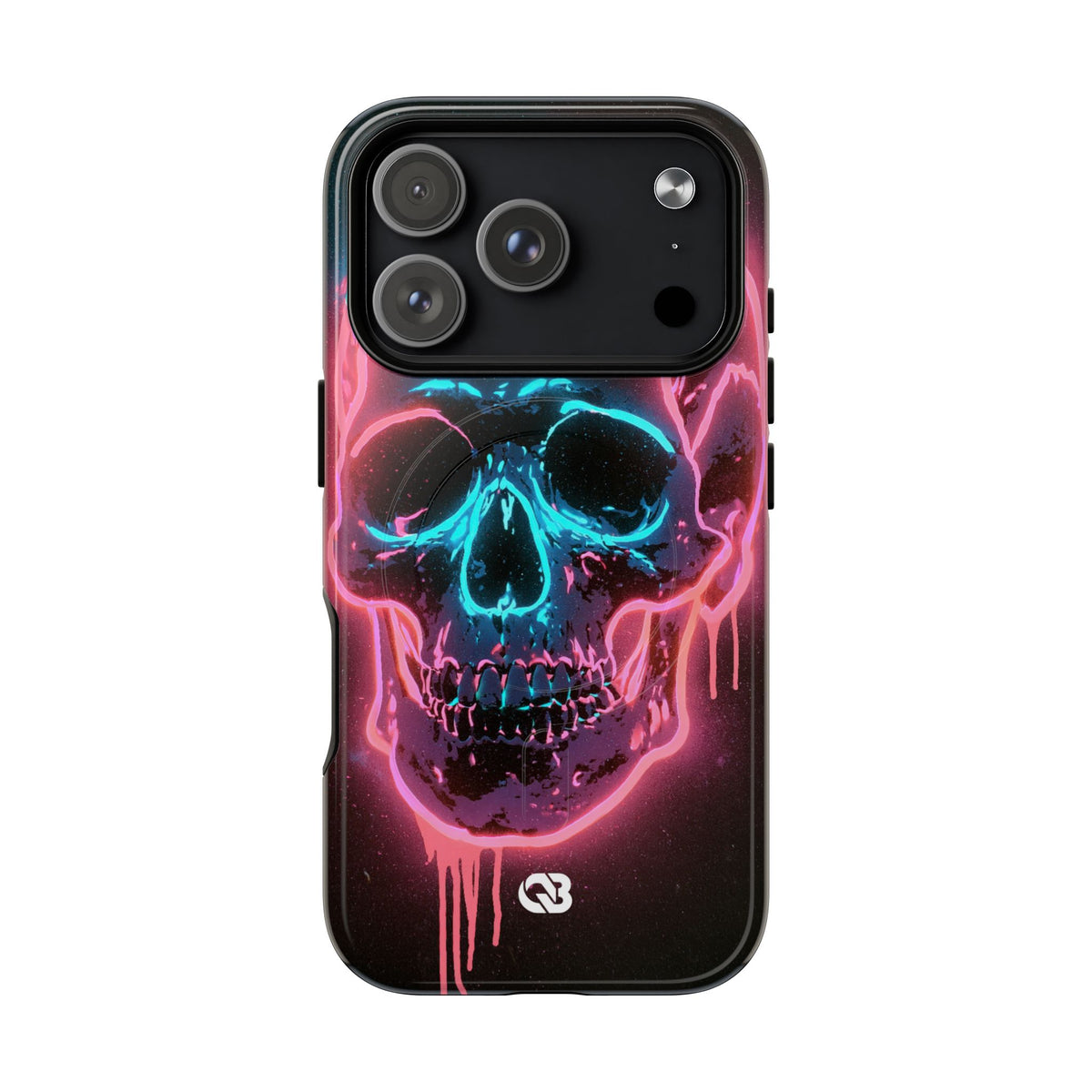 Neon Drip Skull · Tough 2.0 Magnetic Phone Case for iPhone · Black