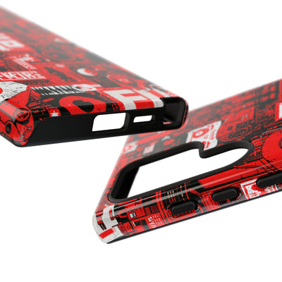 Neo Mecha Collage · Tough Phone Case for Samsung · Red