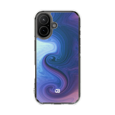 Azure Fluid Swirl · Clear Impact Magnetic Phone Case for iPhone · Blue