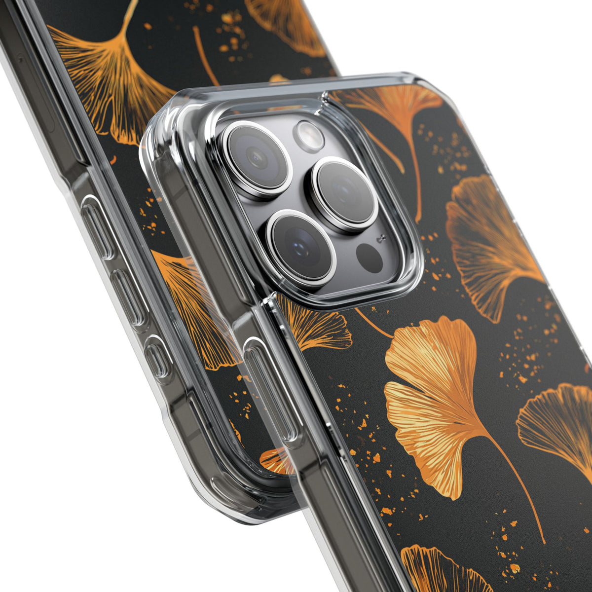 Gilded Ginkgo · Clear Impact Magnetic Phone Case for iPhone · Gold