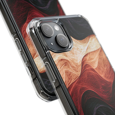 Ember Wave Dispersion · Clear Impact Magnetic Phone Case for iPhone · Red