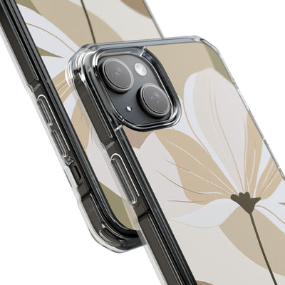 Beige Impact MagSafe Phone Case for iPhone - Sage Linen Magnolia