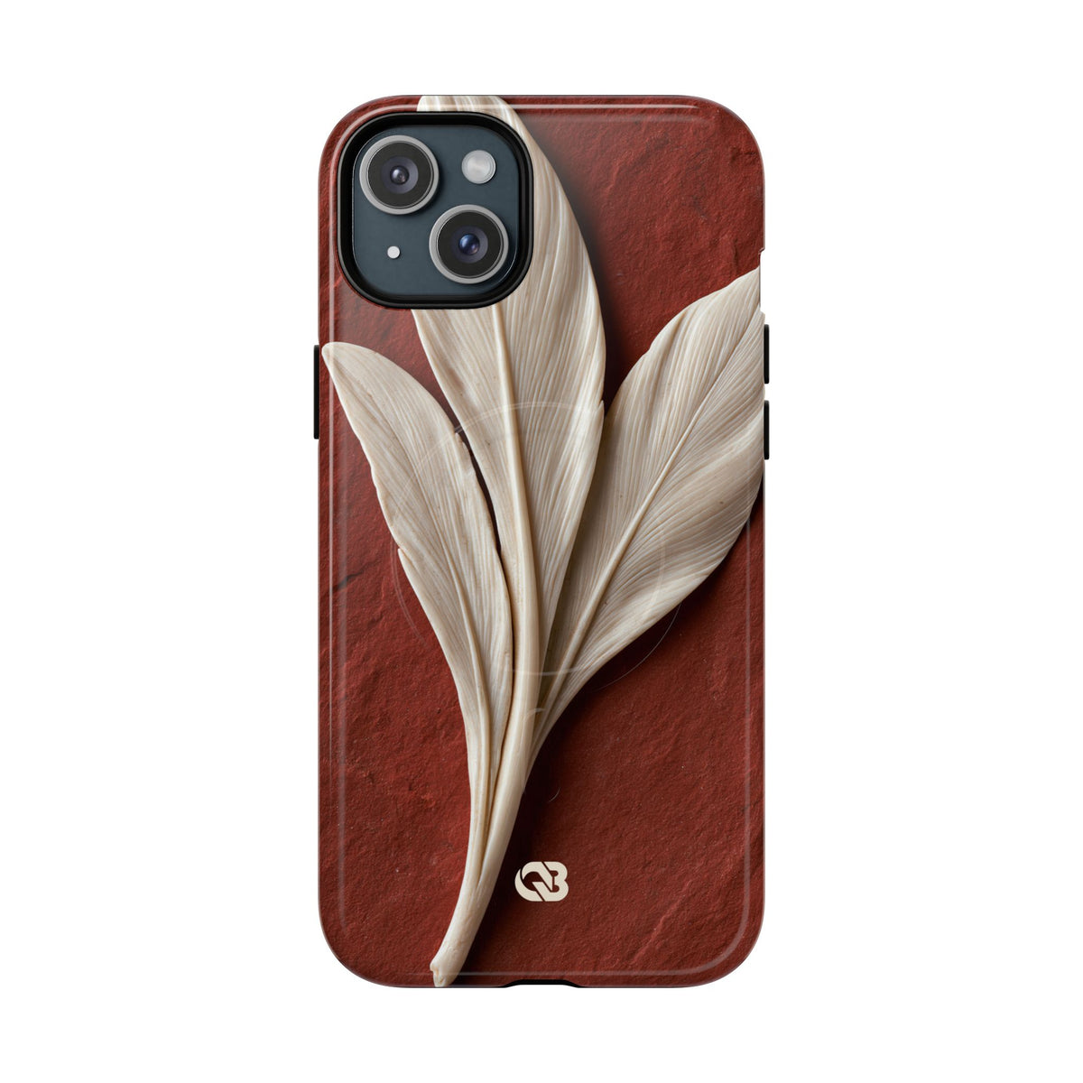 Carved Ivory Plume · Tough 2.0 Magnetic Phone Case for iPhone · Red
