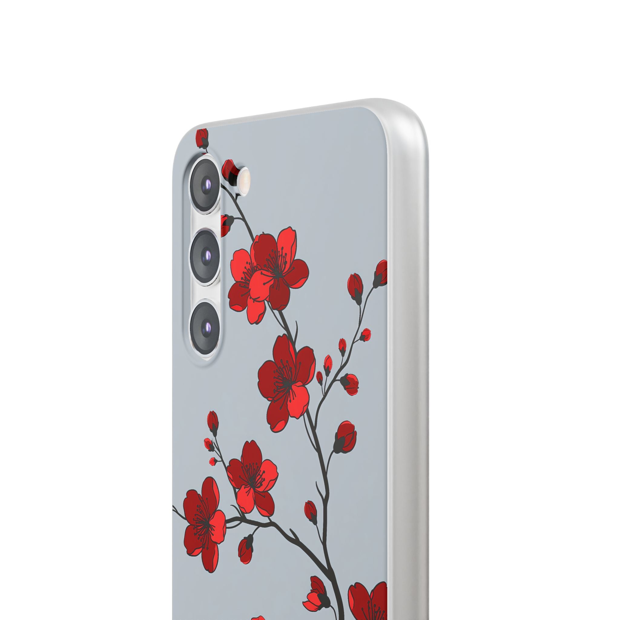 Grey Lite Phone Case for Samsung - Crimson Blossom Onyx