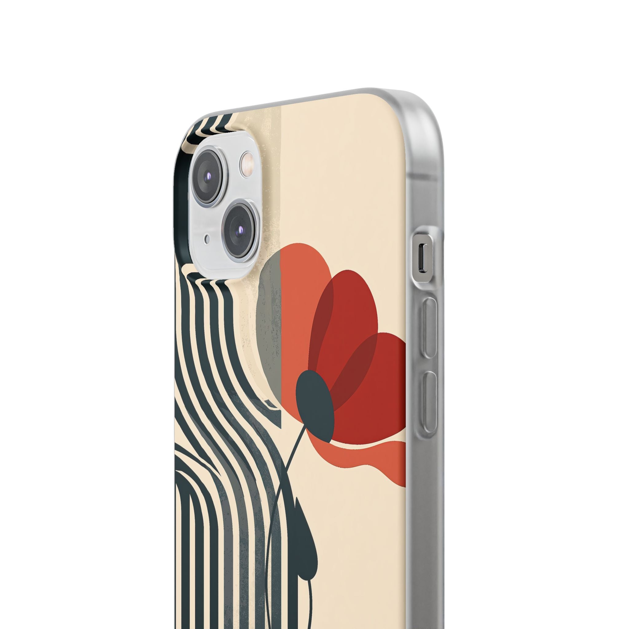 Beige Lite Phone Case for iPhone - Crimson Line Bloom
