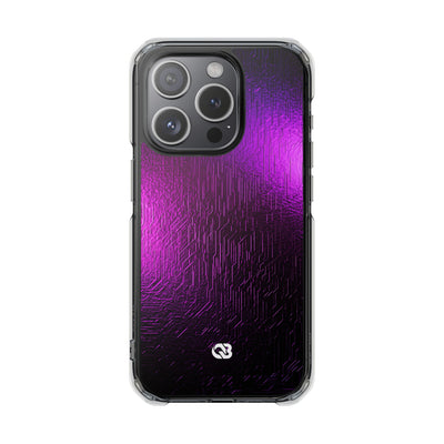 Violet Cyber Circuit · Clear Impact Magnetic Phone Case for iPhone · Purple