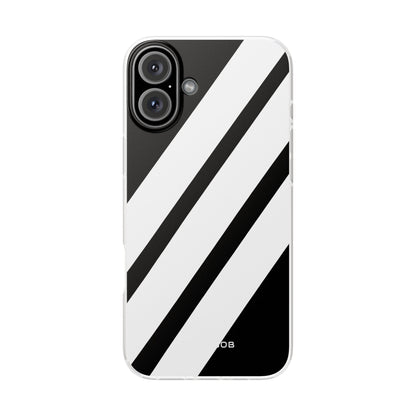 Diagonal Bands Noir iPhone 16 Plus Case - Soft