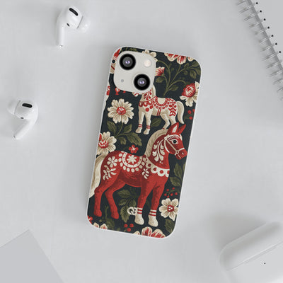 Nordic Dala Meadow · Lite Phone Case for iPhone ·  Red