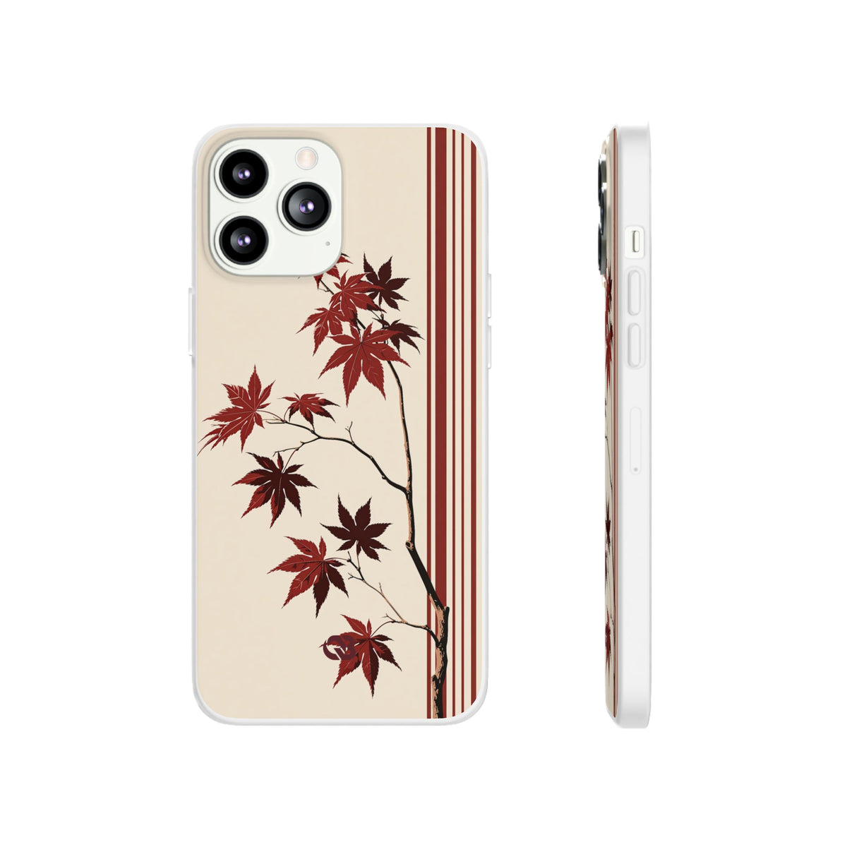 Crimson Maple Branch · Lite Phone Case for iPhone ·  Beige
