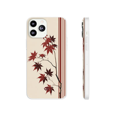 Crimson Maple Branch · Lite Phone Case for iPhone ·  Beige