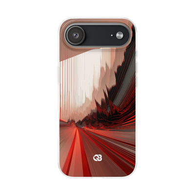 Red Lite Phone Case for iPhone - Crimson Pulse Horizon