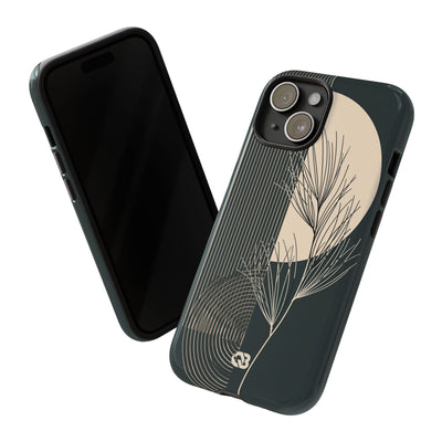 Black Tough Phone Case for iPhone - Obsidian Sand Willow