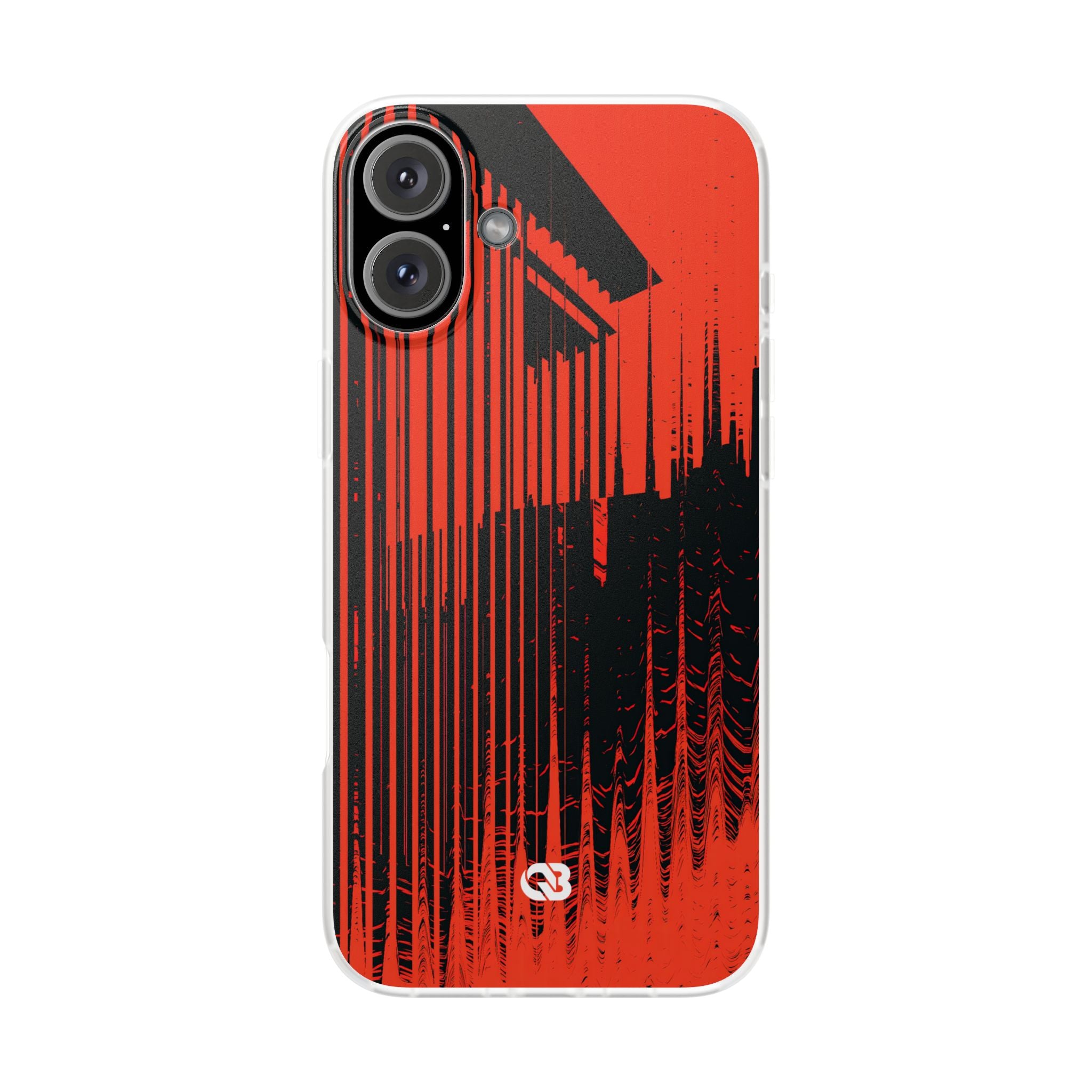 Red Lite Phone Case for iPhone - Crimson Brutalist Distortion