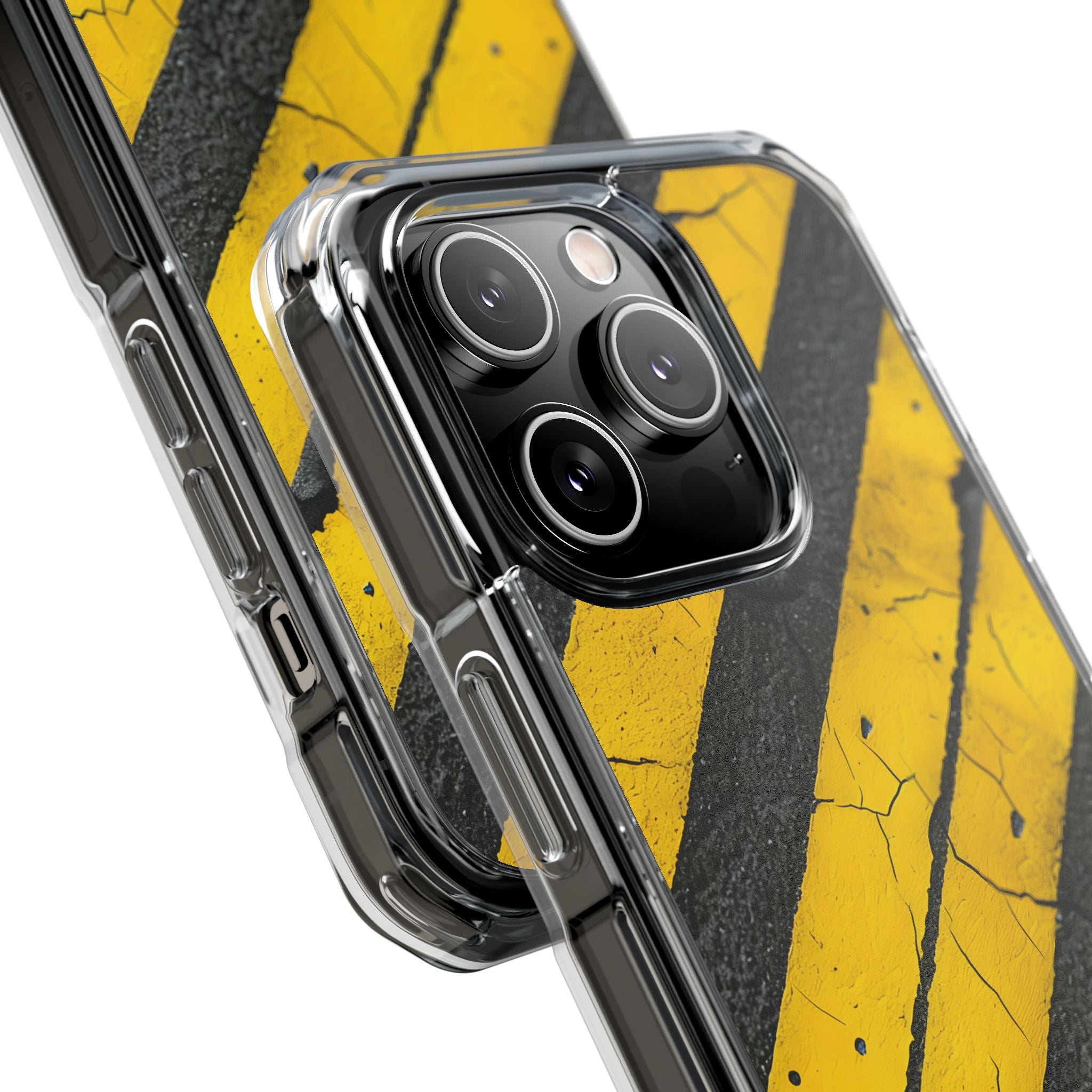 Cracked Hazard Stripes · Impact Telefoncover for iPhone · Magsafe