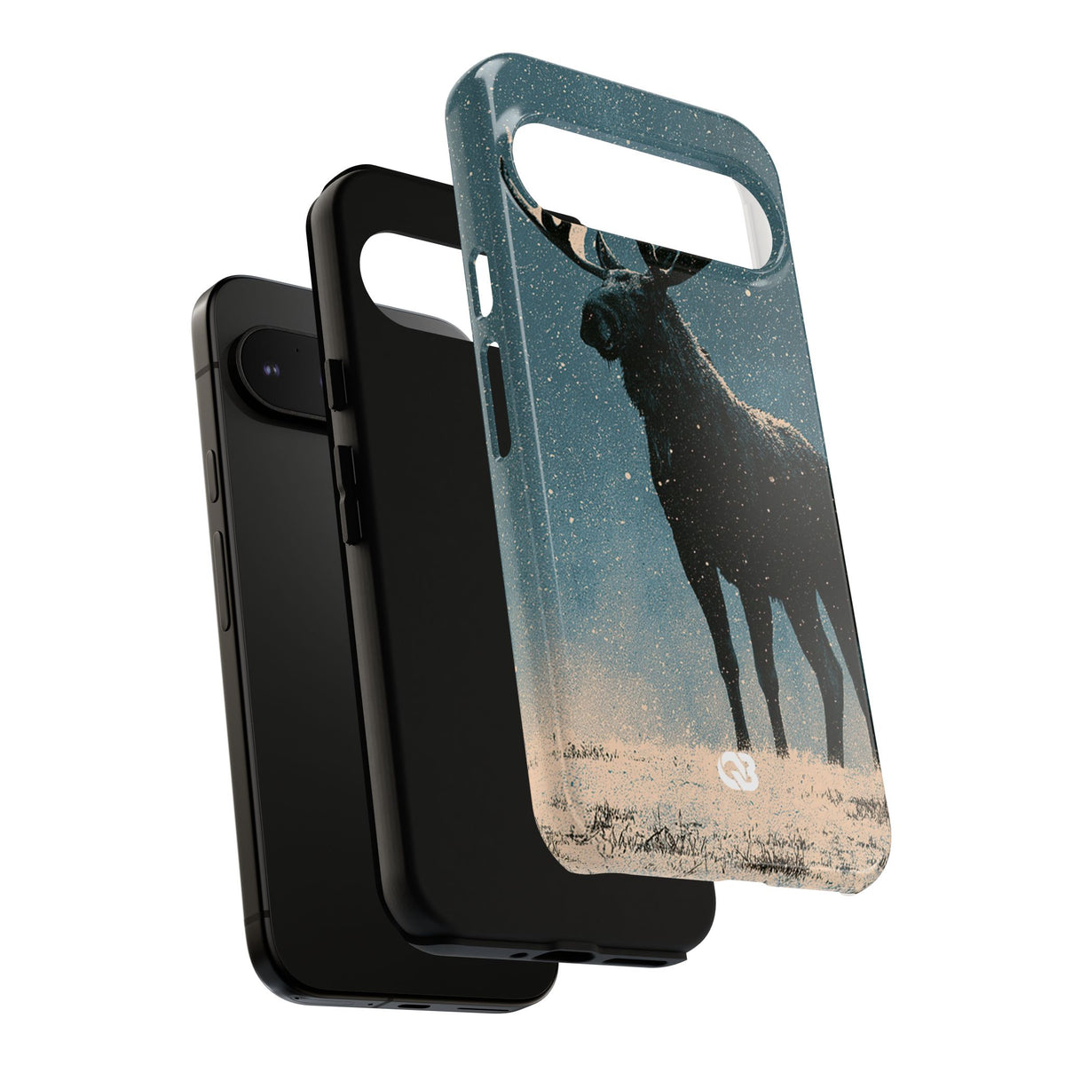 Nordic Boreal Moose · Tough Phone Case for Pixel ·  Blue