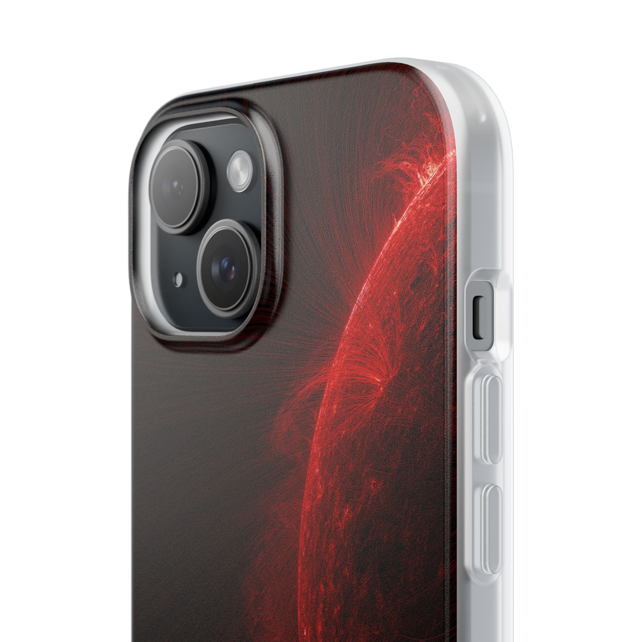 Red Lite Phone Case for iPhone - Solar Crimson Flare